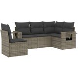  The Living Store Vrtna sedežna garnitura 5-delna z blazinami siv poli ratan - Vrtna Sedežna Garniture, (21443686) | Shoptok.si