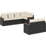  7-dijelni set vrtnih sofa od poliratana s jastucima crni | shoptok.hr