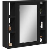 vidaXL Kopalniška omarica z ogledalom črna 60x16x60 cm Cene