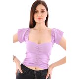 Dewberry Z2008 WOMEN'S CROCHET BLOUSE-LILAC Cene