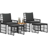  Set vanjskog namještaja 5 pcs Crna i tamno siva | Eponuda.com