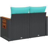  Vrtna sofa s jastucima za 2 osobe, crna, poli ratan | shoptok.hr