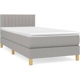  Okvir kreveta s oprugama i madrac svjetlosivi 90x200cm tkanina | shoptok.hr