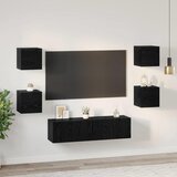  Set TV komoda Zidne 6 pcs Crni hrast Konstruirano drvo | Eponuda.ba