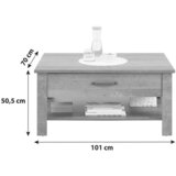 Modern Living Klubska Miza Ontario, Barva Hrasta, Temno Siva | Shoptok.si