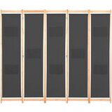 vidaXL Sobna pregrada s 5 panela od tkanine 200 x 170 x 4 cm siva | shoptok.hr