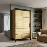 ADRK Klizni ormar BELL s dekorativnim detaljima, 120 cm - HRAST ARTISAN-CRNA | shoptok.hr