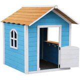 GINGER dečija drvena kućica za igru – za igranje uloga, dvorište i baštu, plava, 118×138×132,5 ( WKP-1113 ) | Eponuda.com