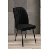 Hanah home set trpezarijskih stolica Platinum 6 kom, crna tkanina Jerry, crne metalne noge | Eponuda.com