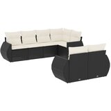  7-dijelni set vrtnih sofa od poliratana s jastucima crni | shoptok.hr