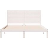 vidaXL Daljši posteljni okvir brez vzmetnice bel 140x210 cm trden les | Shoptok.si