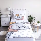 Jerry Fabrics Bela/siva bombažna otroška posteljnina za otroško posteljico 100x135 cm Dumbo "Dots" – | Shoptok.si