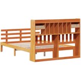 vidaXL Knjižna postelja brez vzmetnice vošč. rjava 140x200 cm borovina | Shoptok.si