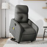 vidaXL Masažni naslanjač s funkcijo vstajanja temno sivo blago | Shoptok.si
