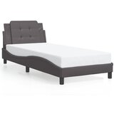 Maison Chic Posteljni okvir - Enojna postelja - Postelja za odrasle z vzglavjem siv 80x200 cm umetno usnje-J9666, (21765758) | Shoptok.si
