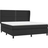  Krevet s oprugama i madracem crni 180 x 200 cm od umjetne kože | shoptok.hr