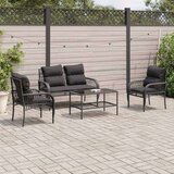  4-dijelni set vrtnih sofa od poliratana s jastucima crni | shoptok.hr
