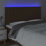  LED posteljno vzglavje temno rjavo 180x5x118/128 cm blago, (20952009) | Shoptok.si