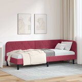  Kutni okvir kreveta Vinska crvena 80 x 200 cm Baršun | shoptok.hr