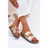 EVENTO Women Sandals With Buckles Made Of Eco Leather Golden Iskira | shoptok.hr