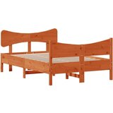  Okvir kreveta s uzglavljem voštano smeđi 120x190 cm od borovine | shoptok.hr