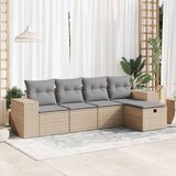vidaXL 5-dijelni vrtni set sofa s jastucima bež od poliratana | shoptok.hr
