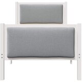  Krevetna konstrukcija Svijetlo siva 80 x 200 cm tkanina Bijela | Shoptok.si