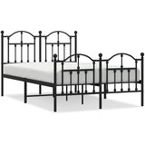  Metalni okvir kreveta uzglavlje i podnožje crni 120x200 cm | shoptok.hr