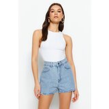 Trendyol Shorts - Blue - High Waist Cijene