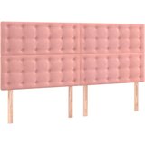  Posteljni okvir z vzglavjem roza 140x200 cm žamet, (20907376) | Shoptok.si