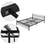 ModernHome metalni krevet 140 x 200 cm s letvičastom podnicom, crni | shoptok.hr