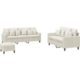  3-dijelni set sofa s jastucima krem baršunasti | shoptok.hr