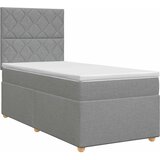  Boxspring krevet s madracem Svjetlosiva 100 x 200 cm Tkanina | shoptok.hr