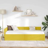 vidaXL Kutni okvir kreveta Žuta 90 x 200 cm Velvet i inženjerski drvo | shoptok.hr