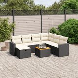  The Living Store Vrtna sedežna garnitura 8-delna z blazinami črn poli ratan - Vrtna Sedežna Garniture, (21465543) | Shoptok.si