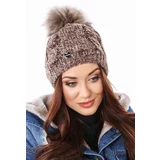 FASARDI Winter hat with a pompom, brown