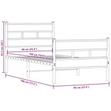  Metalni okvir kreveta bez madraca boja hrasta 90x190 cm | shoptok.hr