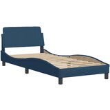 vidaXL Posteljni okvir z vzglavjem moder 90x200 cm blago, (21059230) Cene