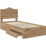  Konstrukcija postelje Umetni hrast 100 x 200 cm Konstruiran les, (5000102218) | Shoptok.si