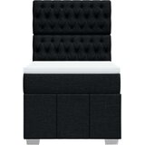 vidaXL Box spring postelja z vzmetnico črn 90x190 cm blago | Shoptok.si