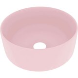  Luksuzni okrugli umivaonik mat ružičasti 40 x 15 cm keramički | shoptok.hr