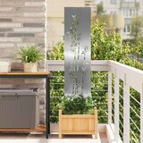 vidaXL Privatnost u vrtu Cvjetni Srebrno 32 x 140 cm Nehrđajući čelik | shoptok.hr
