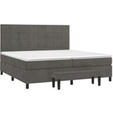  Krevet s oprugama i madracem tamnosivi 200x200 cm baršunasti | shoptok.hr