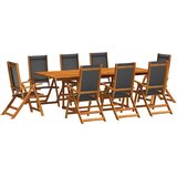  9-dijelni vrtni blagovaonski set od drva bagrema i tekstilena | Eponuda.com