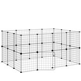 Kavez za ljubimce s 28 panela i vratima crni 35 x 35 cm čelični | shoptok.hr
