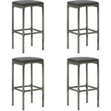 Stol i stolice - 5-dijelni vrtni barski set od poliratana s jastucima sivi - Siva Dužina stola 60 cm 4 | shoptok.hr