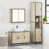  3-dijelni set kupaonskog namještaja boja hrasta sonome drveni | shoptok.hr