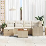  Sjedeća garnitura za vrt 7 kom. Bež poliratan 232,5 x 122,5 x 85 cm | shoptok.hr
