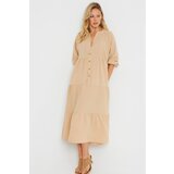 Cool & Sexy Women's Loose Midi Dress Camel Q982 | shoptok.hr