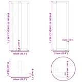  Noge barske mize T-oblike 2kosa naravno jeklo 40x35x(110-111)cm, (21828641) | Shoptok.si
